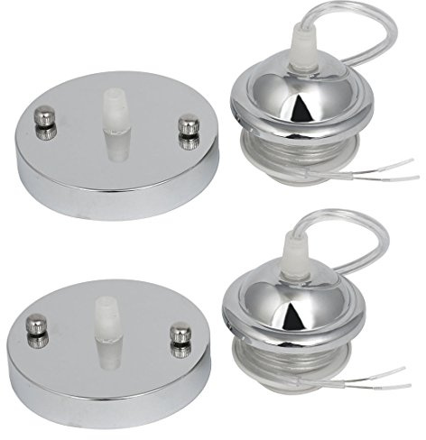 Ruilogod 2 unids E27 Tono Plata Luz LED Bombilla Lámpara Soporte de zócalo Lámpara Placa de techo para lámpara de pared Colgante