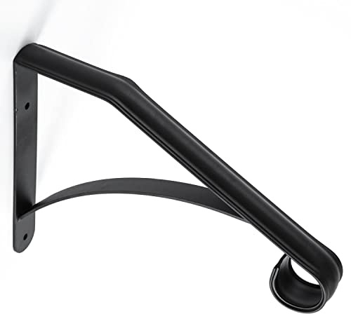 Step Handrail Wrought Iron Handrail Fit 1 or 2 Steps Wall Mounted for Indoor or Outdoor Stairs