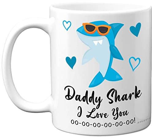 Stuff4 Daddy Birthday Mug, Daddy Shark | Birthday Gift from Daughter Son, Happy Dad, Baby Father's Day