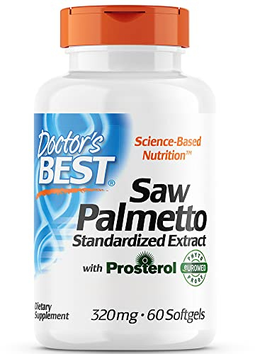 Doctor's Best, Saw Palmetto Extract (Extrait de Palmier Nain), 320mg, 60 Capsules molles, Sans Gluten, Sans Soja, Sans OGM