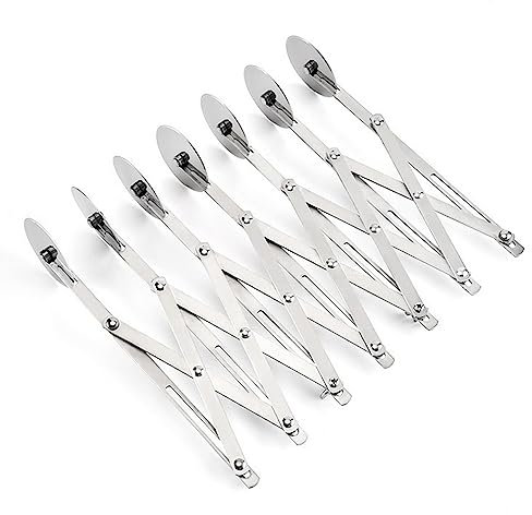 BURLOE Tagliapasta, Tagliatorte Pieghevole in Acciaio Inox 5/7 Ruote Regolabile Multifunzione Pasta Wheeling Tagliapasta Tagliapasta,7
