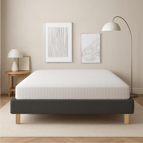 SAMPUR | Lit Sophia en Tissu + Sommier À Lattes + Contour De Lit | Garanti 2 Ans | Gris foncé