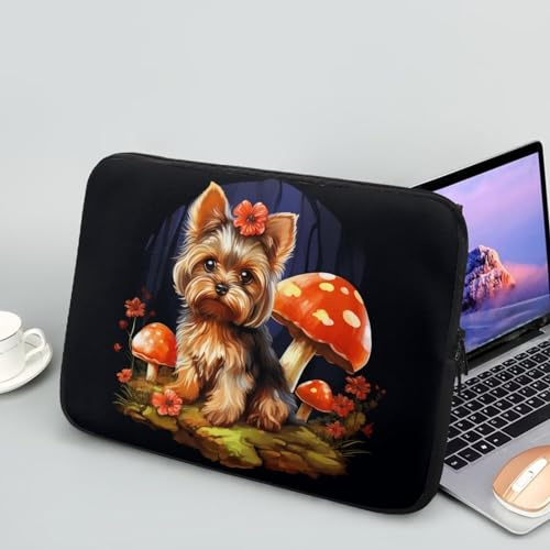 Showudesigns Mushroom Dog Laptop Protective Sleeve for Women Men Neoprene Laptop Sleeve Bag 12 inch Lightweight Laptop Accessories Glad for Business Trip Carrying Case