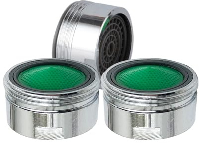 Wasserhahn-Luftsprudler 20 mm, 3 Stück, Duschdurchflussbegrenzer, Wasserhahn-Filter, Ersatzteile mit Kupfergehäuse für Küche, Badezimmer