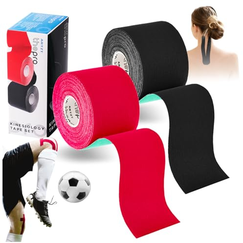 ARTZT thepro Kinesiologie Tape 2er-Set | Kinesiotape 5m x 5cm | Hypoallergen, hautfreundlich & wasserfest | Kinesio Tape für Sport | Kinesiotapes & Medizinisches Band | Physio Band | Kinesiotapes Knie