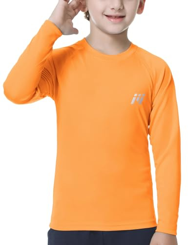 MEETWEE Garçon Fille Manches Longues Rashguard Vest, Enfants Natation Séchage Rapide Top UV Protection Solaire pour Surf Beach Pool