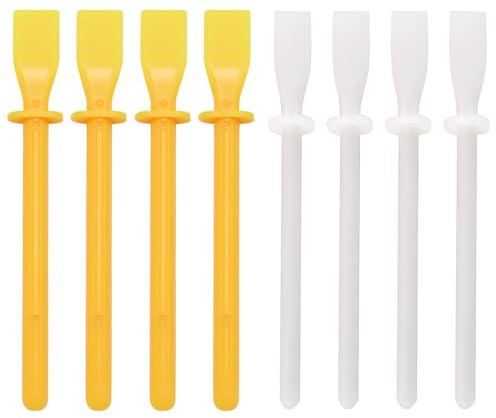 8PCS 11.5cm Color Plastic Glue Spreader, PVA Glue Spreader Spatula Sticks, Glue Spreader Set, Adhesive Glue Sticks for Art Craft (White+Yellow)