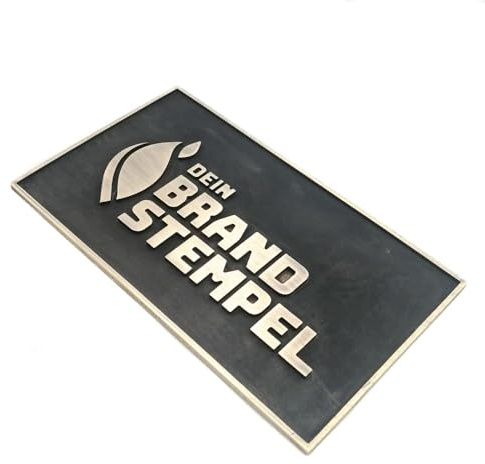 personalisiertes Türschild, Namensschild, Klingelschild aus massivem gefrästem Messing in patinierter Ausfertigung - extra tiefe Gravur in 60 x 100 mm (*)