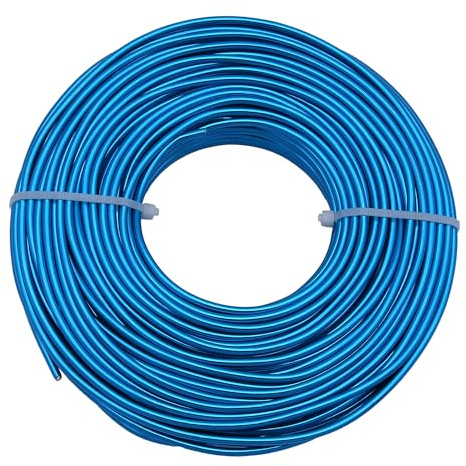 Uxney Schmuckdraht,2mm Dicke Aluminium Basteldraht, Schmuckherstellungsdraht, Metalldraht für Bastelarbeiten, Aluminiumdraht, Draht, DIY, Metallhandwerk, Kunstdrähte (Blau, 30Meter)