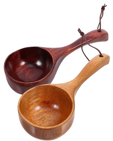 Cabilock Cucharas De Madera Para Sopa y Arroz Juego De 2 Cuchara Sopera Doméstica