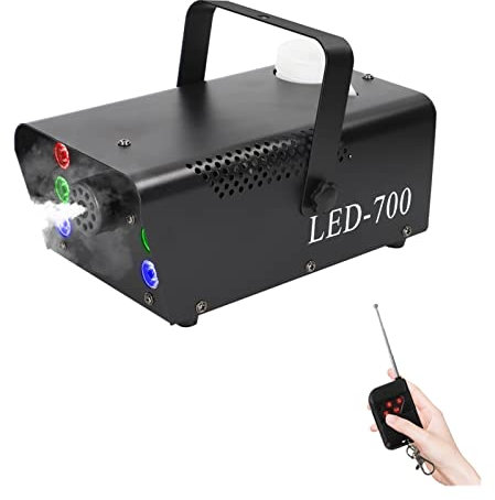 Machine à brouillard Machine à brouillards d'Halloween Machine de fumée automatique 700W 6 LED RVB Disco Light avec effet de stade de mariage de la télécommande pour extérieur, fêtes, effet de scène