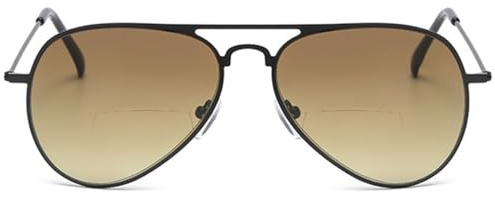 ABETOS Pilot Lesebrille Herren Damen Bifokale Pilotenbrille Lesehilfe mit Sonnenschutz Retro Metall Getönte Bifokal Sonnenbrille Lesebrillen