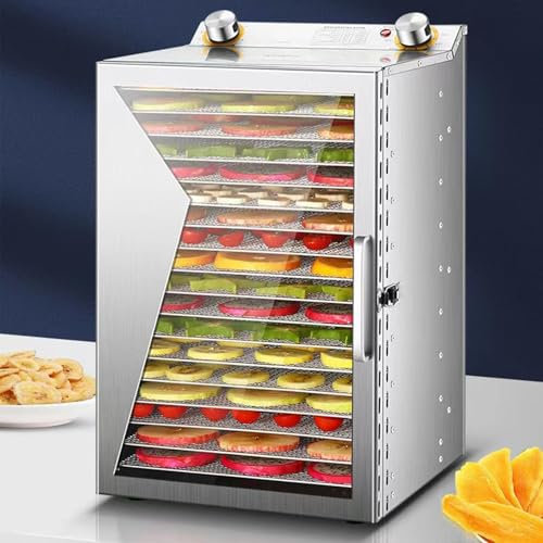 Essiccatore per alimenti per la casa, essiccatore a flusso d'aria a 360° per caramelle e snack, essiccatore per alimenti con timer digitale regolabile e controllo della temperatura, per frutta