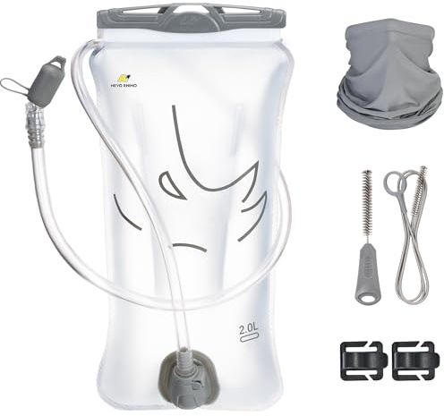 N NEVO RHINO Wasserblase 1,5 l - 2 Liter, BPA-freie Trinkblase für Wanderrucksack, Laufweste, auslaufsichere Wasserspeicher-Aufbewahrungstasche für Camping & Outdoor-Abenteuer