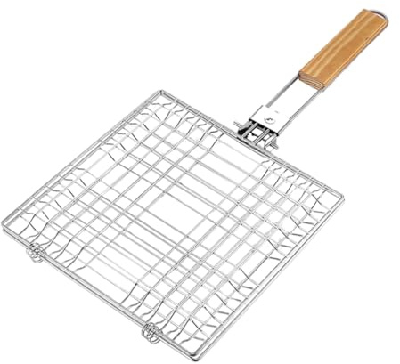 Warmhm Grillkorb Aus Edelstahl Für Fisch Und Grillzubehör Geeignet Für Outdoor-grillabende Camping Und Picknicks Mit Ergonomischem Griff Und Glatter Oberfläche