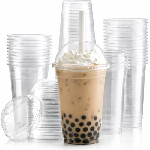 Vertduree Gobelets 300 Transparent avec Couvercle 473ml Dôme
