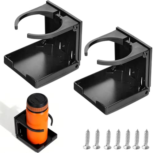 2Pcs Folding Adjustable Wall Mount Cup Holders for RV Van Truck Boat Camper