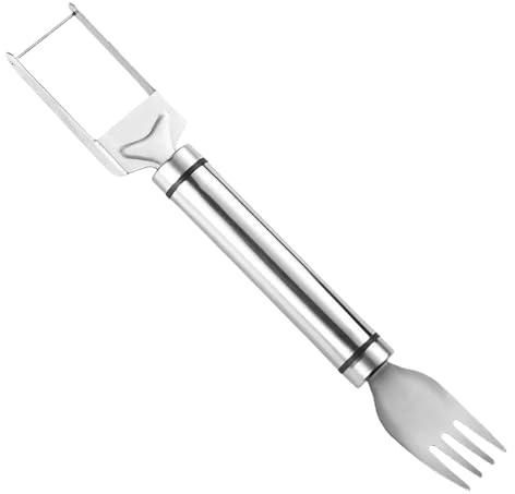 Modern Cutlery Set 2 in 1 Stainless Steel Fruit Cutter Watermelon Cutter 2024 Newest Watermelon Slicer Melon Tool Cutting Tool Stainless Steel Fruit for Kit (Silver,22 5X3CM)