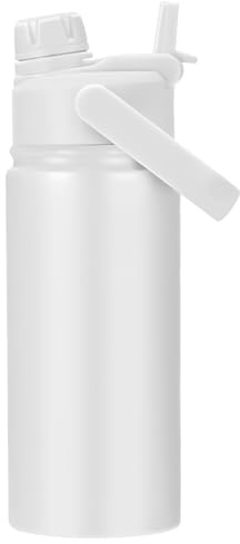 FOLAI 17oz Kids Water Bottle with Leakproof, 2-in-1 Straw Lid | Stainless Steel Insulated Tumbler for Toddlers, School, Gift | BPA-Free | Easy Carry | Keep Cold 24H ＆ Keep Hot 10H | Pearl White