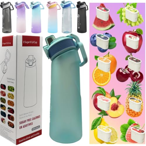 Putextile 3.0 Botella De Agua Con 1 CáPsula De Sabor, Material Tritan Juego De Inicio De 700 Ml, Botellas De Bebida Sin Bpa, Adecuado para gimnasios y escuelas (Color L+1 Random POD)