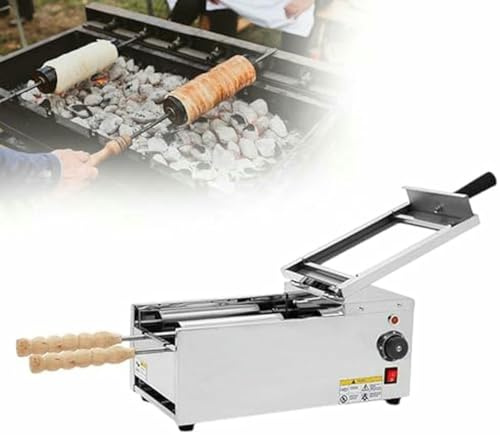 Chimney Cake Oven, Electric Toaster Machine with 2 Baking Rollers, 1500W Power, 50°C-300°C Temperature Range for Fast Food Restaurants
