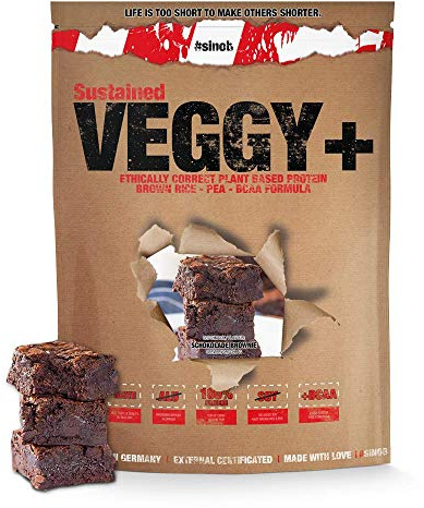 Veggy+ Veganes Proteinpulver (Chocolate Brownie) aus Reis- und Erbsenprotein Pulver mit vegan BCAAs 1 x 900 g Protein Pulver vegan Shake für Veganer Mehrkomponenten Protein Pulver 70 prozent Eiweiss | Veganes Proteinpulver, Reisprotein und Erbsenprotein, Fermentierte BCAAs, Ohne Soja, Laktose, Nüsse, Ohne Zusätze