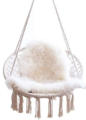 NANANA Hängematte Kinderhängesessel Baby, Hängesessel Schwebesesse Hängekorb mit Fransen Böhmische, 120X60x80cm