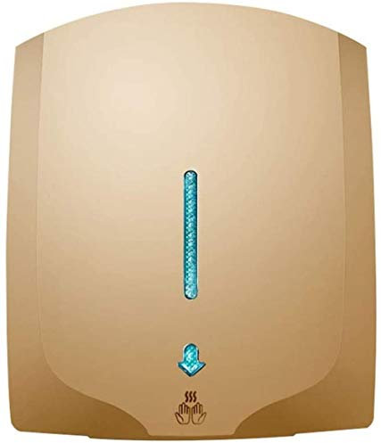 Asciugatrice Asciugamani Alimentazione automatica mani intelligenti ad alta velocità Induzione Asciugatrice ad aria fredda e fredda 2000w Asciugamani elettrico da bagno elettrico WC dorato-Oro(Upgra