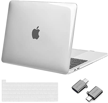 MOSISO Hülle Kompatibel mit MacBook Pro 13 Zoll 2026 2025 2024-2016 M2 M1 A2338 A2251 A2289 A2159 A1989 A1708 A1706, Plastik Schutzhülle Hartschale Case&Tastaturschutz&Typ C Adapter, Kristall Klar