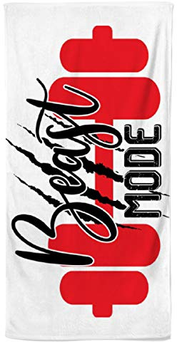 Power Towel das Coole Gym Fitness & Sport-Handtuch mit Einer Botschaft | Verschiedene Motivations-Quotes| Größe 50 cm x 100 cm | POWERTOWEL Handtuch Mikrofaser Baumwolle (Beast Mode)