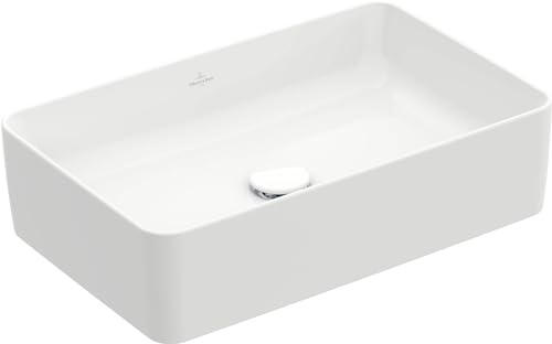 Villeroy & Boch Collaro Aufsatzwaschbecken, 560 x 360 mm, ohne Hahnloch, ohne Überlauf, geschliffen, 4A2056R1, Farbe: Weiß Ceramicplus