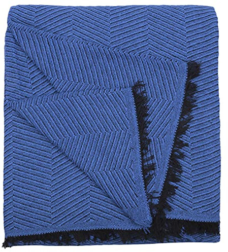 HOME MERCURY - Colcha Multiusos Sofa, Cubrecama, Jarapas, Manta Foulard, Plaid para Cama, Cubresofa, Cómoda Practica y Suave. Poliéster Algodón. (180X260CM, Espiga Azul)