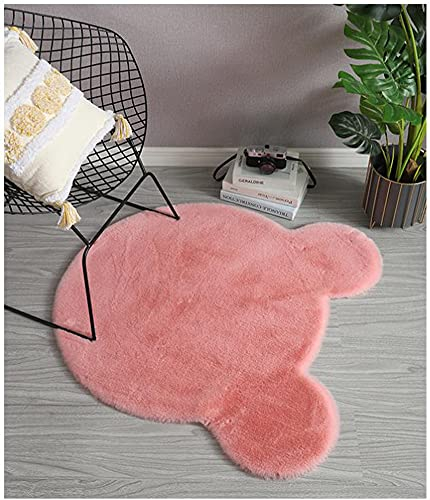 Niedlicher flauschiger Teppich für Mädchen-Schlafzimmer, Kunstfell-Plüsch-Teppich, Langflorteppich, Kinderteppich, extra große Bodenmatte für Bett, Stuhl, Sofa