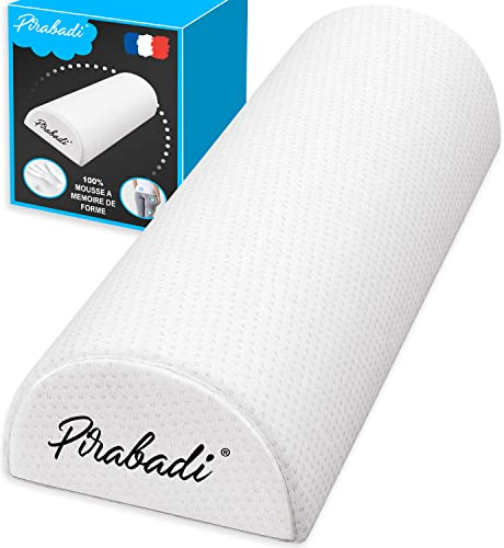COUSSIN MÉMOIRE DE FORME DEMI-LUNE | COUSSIN ERGONOMIQUE DOUX ET FERME | POUR DOS JAMBES GENOUX PIEDS TÊTE ETC... | TOP POUR GROSSESSE | SOULAGE LES DOULEURS DORSALES | MARQUE FRANÇAISE (Blanc)
