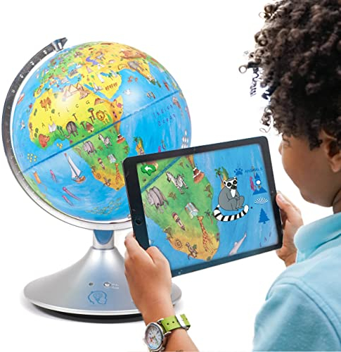 Interactive Children’s Smart Globe and Augmented Reality app to Explore the world. Simplified Earth Globe for Kids. Learning Toy. Educational Gift. Learn Geography. (App Requires Compatible AR Device)