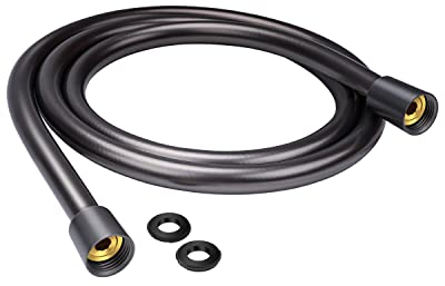 Tubo Doccia 160cm, YEAUPE Flessibile Doccia 1.6M in PVC (G1/2 pollici), Tubo Doccia da Anti Torsione,Grigio