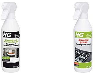 HG Limpiador de Microondas Grill, 500 ml + 128050130 Elimina -Producto de Limpieza para Quitar la Grasa de Cualquier Superficie de la Cocina, 500 Mililitros