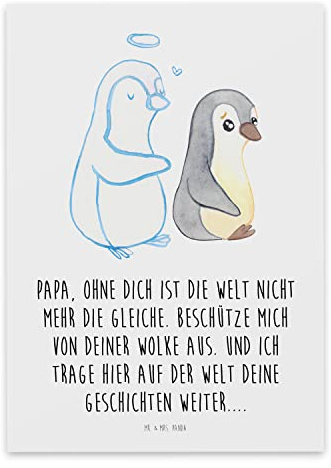 Mr. & Mrs. Panda Trauerspruchkarte Trauer Papa - Familienmitglied, Anteilnahmekarte, Trauerkarte, Beileid, gedenkkarte, Beileidskarte, Vater, Abschiedskarte, Familie