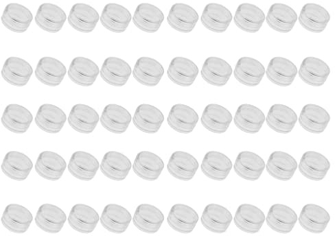 perfk 50 Unidades de Plástico Cosmética de Tarros Loción Crema Muestra Contenedor Vacío, 2g