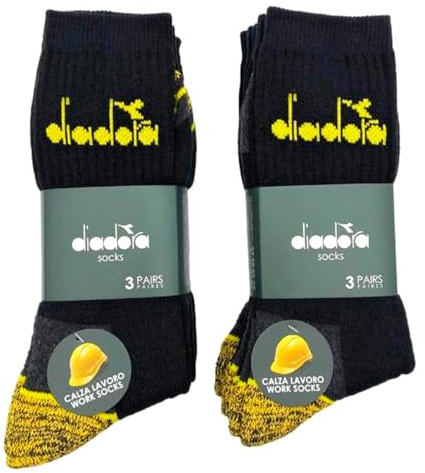Diadora - 6 PAIA Calze da lavoro in spugna punta e tallone rinforzati UNISEX metà gamba - extra comfort NUOVO MODELLO