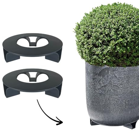 terraced® - 2er Set - Blumentopf Untersetzer - Farbe: Anthrazit - Rund - 16cm Durchmesser – Untersetzer Blumentopf – Recycling Material - Made in Germany