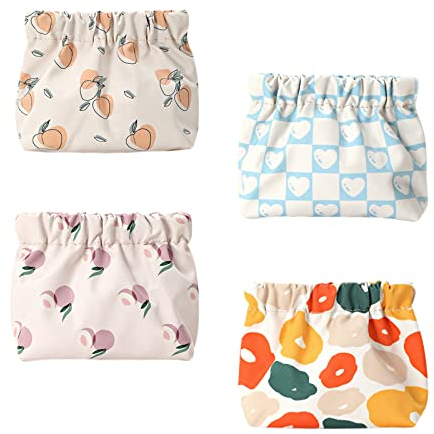 Fyfjur Kosmetiktasche Klein, 4 Stück Mini Kulturbeutel mit Schrapnell, Mini Kosmetiktasche, Travel Organizer, Aufbewahrungstasche Klein für Lippenstift, Schlüssel, Kopfhörer, Bankkarten (13x12x5cm)