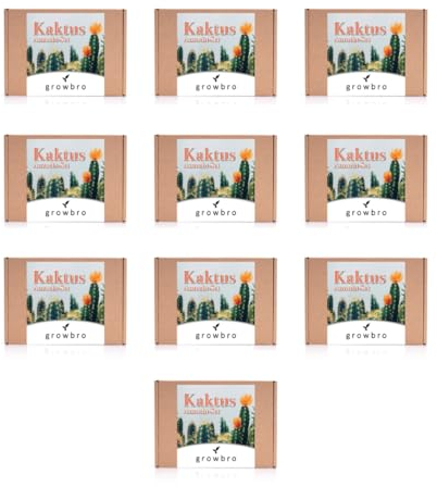10x Kaktus growbro Anzuchtset mit Sprühflasche - perfektes Geschenk für Kollegen Team