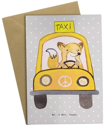 Mr. & Mrs. Panda neujahrskarte Taxifahrer Herz - Geschenk, Klappkarte, weihnachtskarten, einladungskarten, osterkarten, Grußkarte