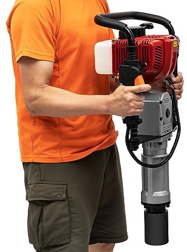 Benzin Pfahlramme T Pfostenramme Zaunpfahlramme Handramme Zaun RammgeräT Zaunpfahl Ramme Einzylinder Gasbetriebener Tragbarer Pfahlhammer Bauernhof Schubpfahl Pfostentreiber Rammmaschine 2Takt 52Cc