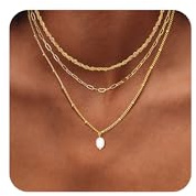 Kakonia Guldhalsband, halsband i lager för kvinnor, 14K guldpläterat hänge, set, kraghalsband, fiskbenshalsband, guldkedja, smycken, 18 inches, Rostfritt stål