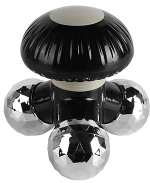 Sarini Mini massaggiatore Elettrico Portatile per Tessuti Profondi con Vibrazione, massaggiatore Portatile per Schiena, Collo, Spalle e Mani, Alimentato Tramite USB o 3 batterie AAA (Nero)