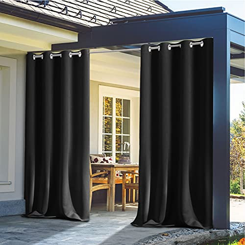 Wasserdichter UV-Schutz, Outdoor-Vorhänge für Pergola, Pavillon, Verdunkelung, wärmeisoliert, mit Ösen, Garten, Terrasse, Türvorhang, Panel, 132 x 274 cm