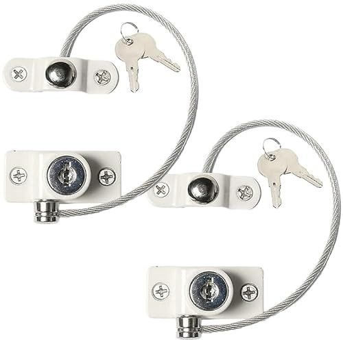 Fensterschlösser 2 stk Sicherheit Baby Fenster Lock kinder Schließfächer Türschloss kinder Schutz Für Windows Kinder Baby-Kindersicherheits Fenster Türöffnungsbegrenzer Sicherheitskabelschloss