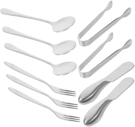 POPETPOP Coupe Beurre Et Fromage Ustensiles Cuillères Fourchettes Pince Service Acier Inoxydable
